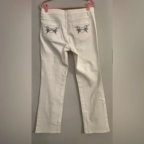 White‎ Daniel Jeans with Silver Stitched detail on front and back Size 13/14 - Picture 3 of 13